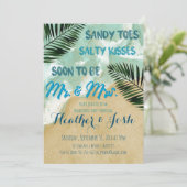 Uitnodiging voor Beach Theme Engagement Party (Staand voorkant)