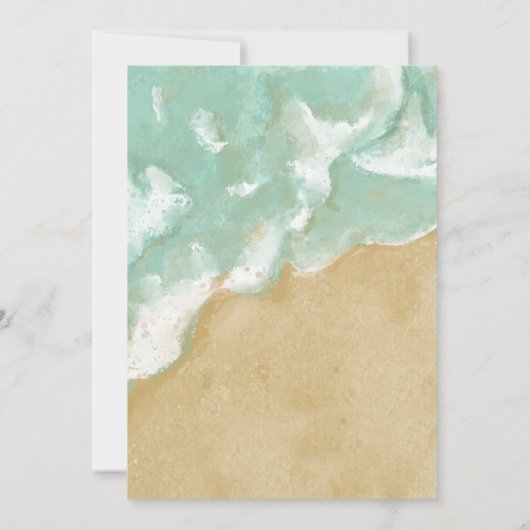 Uitnodiging voor Beach Theme Engagement Party (Achterkant)