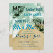 Uitnodiging voor Beach Theme Engagement Party (Voorkant / Achterkant)