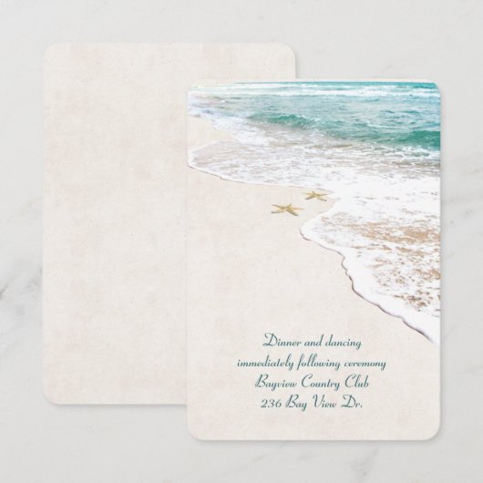 Uitnodiging voor Beach Wedding Reception (Voorkant / Achterkant)