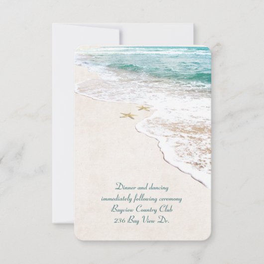 Uitnodiging voor Beach Wedding Reception (Voorkant)