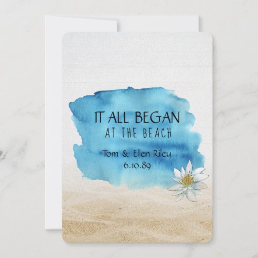 Uitnodiging voor Beach Wedding Vow Renewal-ceremon (Voorkant)