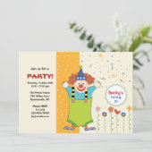 Uitnodiging voor Beaming Clown (Staand voorkant)