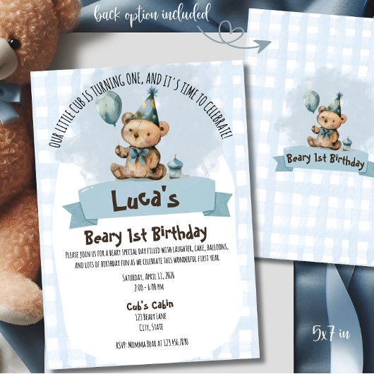 Uitnodiging voor Beary's 1e verjaardag