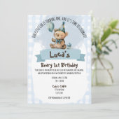 Uitnodiging voor Beary's 1e verjaardag (Staand voorkant)