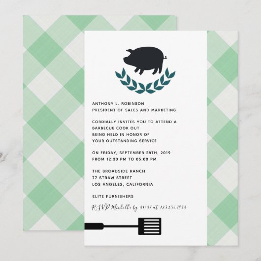 Uitnodiging voor bedrijfsbarbecue (Voorkant / Achterkant)