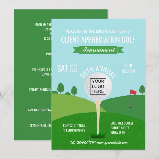 Uitnodiging voor bedrijfsgolftornooi (Voorkant / Achterkant)