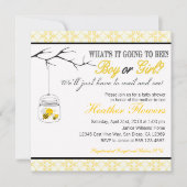 Uitnodiging voor Bee Mason Jar Baby shower (Voorkant)