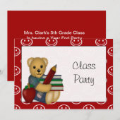 Uitnodiging voor Beer van klaslokalen voor boek (Voorkant / Achterkant)