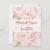 Uitnodiging voor begrafenis - Boeket van zachte ro (Achterkant)