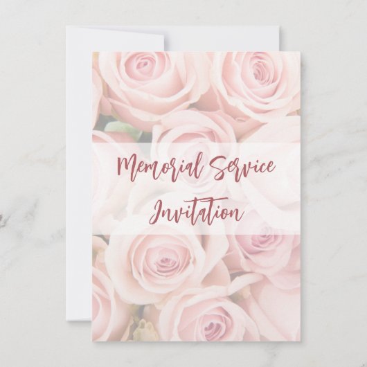 Uitnodiging voor begrafenis - Boeket van zachte ro (Achterkant)