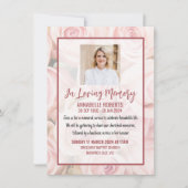 Uitnodiging voor begrafenis - Boeket van zachte ro (Voorkant)