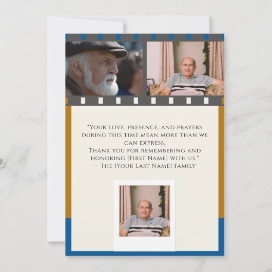 Uitnodiging voor begrafenis Kaart - Viering van he (Achterkant)