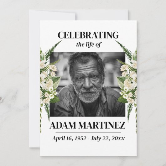 Uitnodiging voor begrafenis Viering van het Bloeml (Voorkant)