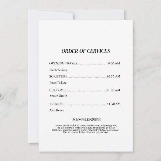 Uitnodiging voor begrafenis Viering van het Bloeml (Achterkant)