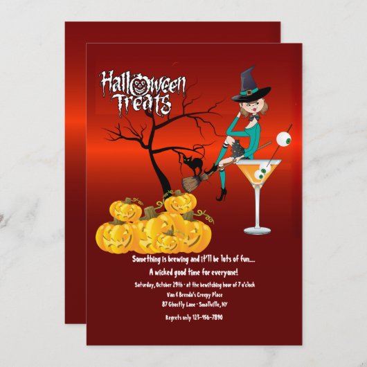 Uitnodiging voor behandeling van Halloween (Voorkant / Achterkant)