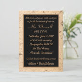 uitnodiging voor beige marmer (Staand voorkant)