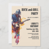 Uitnodiging voor Beige Rock and Roll Party (Voorkant)