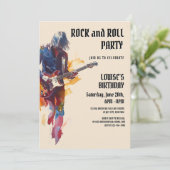 Uitnodiging voor Beige Rock and Roll Party (Staand voorkant)