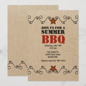 Uitnodiging voor bekabelde Red Star BBQ (Voorkant / Achterkant)