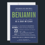 Uitnodiging voor BENJAMIN'S BAR MITZVAH in marineb<br><div class="desc">door kat massard >>> WWW.SIMPLYSWEETPAPERIE.COM <<< - - - - - - - - - - - - NEEM CONTACT met me op om te helpen met het perfect balanceren van je tekst Liefde voor het ontwerp, maar graag enkele wijzigingen zien - een ander kleurenpalet, product, foto toevoegen of aangepast...</div>