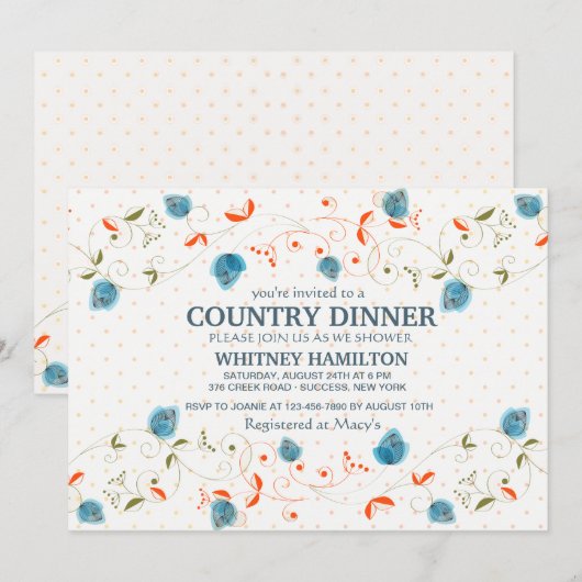 Uitnodiging voor Berry Border (Voorkant / Achterkant)