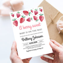 Uitnodiging voor Berry Sweet Girl Baby Shower