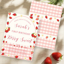 Uitnodiging voor Berry Sweet Strawberry Eerste Ver