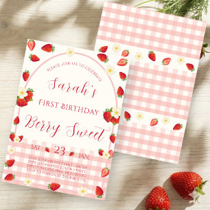 Uitnodiging voor Berry Sweet Strawberry Eerste Ver