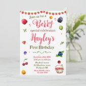 Uitnodiging voor Berry-verjaardag (Staand voorkant)