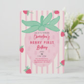 Uitnodiging voor Berry's eerste verjaardagsfeestje (Staand voorkant)