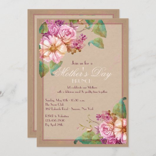 Uitnodiging voor bessen en bloesems (Voorkant / Achterkant)