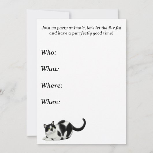 Uitnodiging voor beste vrienden Katten (Achterkant)