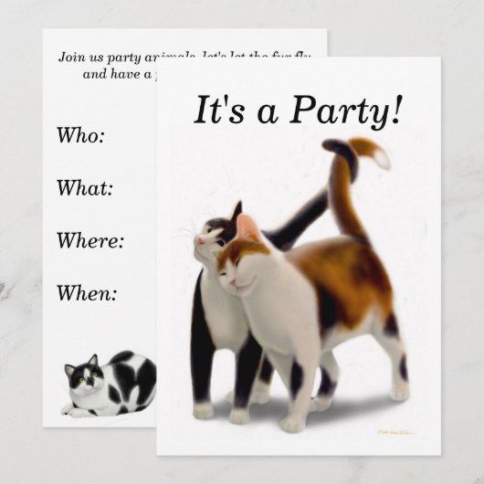 Uitnodiging voor beste vrienden Katten (Voorkant / Achterkant)
