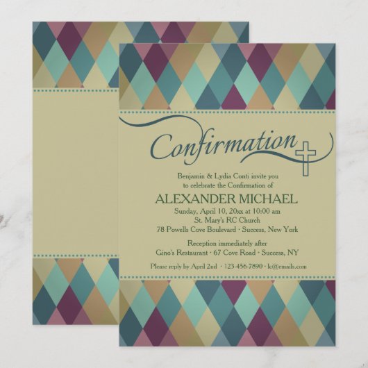 uitnodiging voor bevestiging van diamantpatroon (Voorkant / Achterkant)