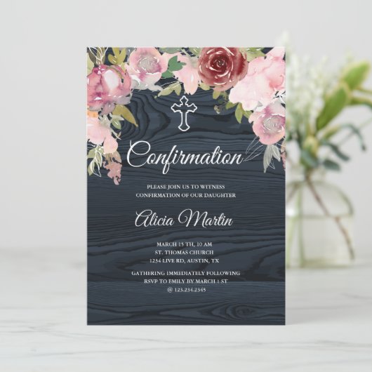 Uitnodiging voor bevestiging van trillende blauw h (Staand voorkant)