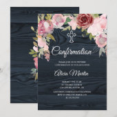 Uitnodiging voor bevestiging van trillende blauw h (Voorkant / Achterkant)