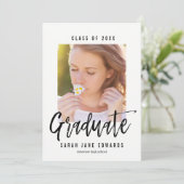 Uitnodiging voor bewerkbaar Afstuderen in penseelv (Staand voorkant)