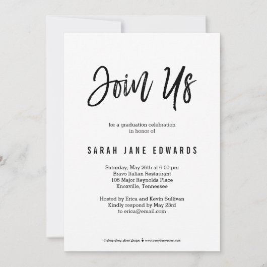 Uitnodiging voor bewerkbaar Afstuderen in penseelv (Achterkant)