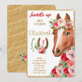 Uitnodiging voor bewerkbaar paard (Voorkant / Achterkant)