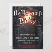 Uitnodiging voor bewerkbaar spookhek Halloween-fee (Voorkant)
