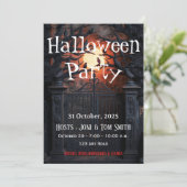 Uitnodiging voor bewerkbaar spookhek Halloween-fee (Staand voorkant)