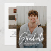 Uitnodiging voor bewerkbaar Word-Afstuderen bewerk (Voorkant / Achterkant)