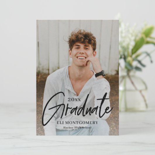 Uitnodiging voor bewerkbaar Word-Afstuderen bewerk (Staand voorkant)