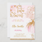 Uitnodiging voor bewerkbare ballerina (Voorkant)