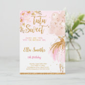 Uitnodiging voor bewerkbare ballerina (Staand voorkant)