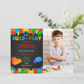 Uitnodiging voor bewerkbare blokfoto's (Staand voorkant)