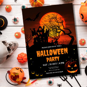 Uitnodiging voor bewerkbare Halloween, Halloween k