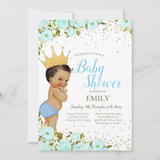 Uitnodiging voor bewerkbare jongensprins (Voorkant)