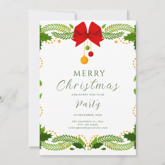 Uitnodiging voor bewerkbare partij | Kerstmis (Voorkant)